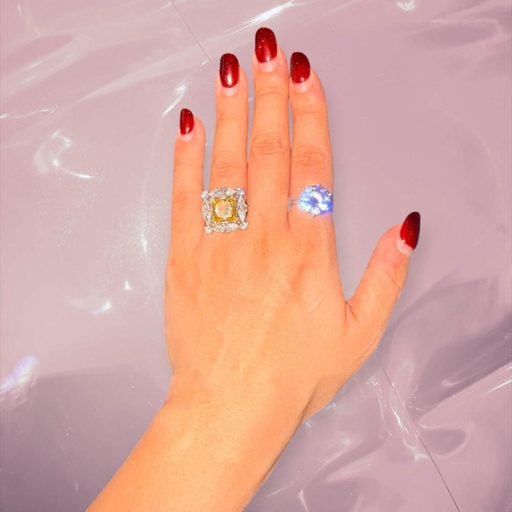Y2K whimsy fairy core 925 Sterling Silver lavender gem ring romantic sized 7